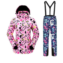 Ladies′ Sport Warm Breathable Wear Resistant Ski Jacket Ske Trousers